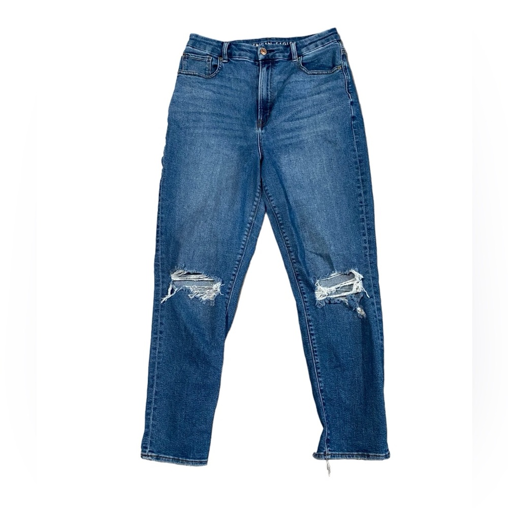 American‎ Eagle Curvy Mom Jeans Ripped 8